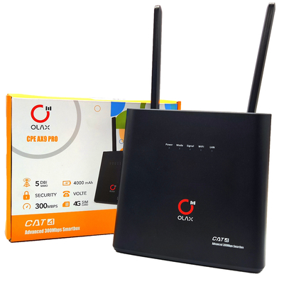 Olax AX9 pro 4g Wireless Wifi Routers 4000mah LTE Cat4 300mbps Com cartão SIM